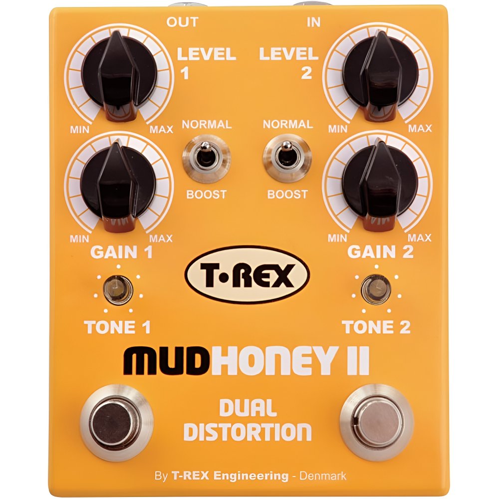 T-Rex Mudhoney 2 dual-channel distortion pedal — front view