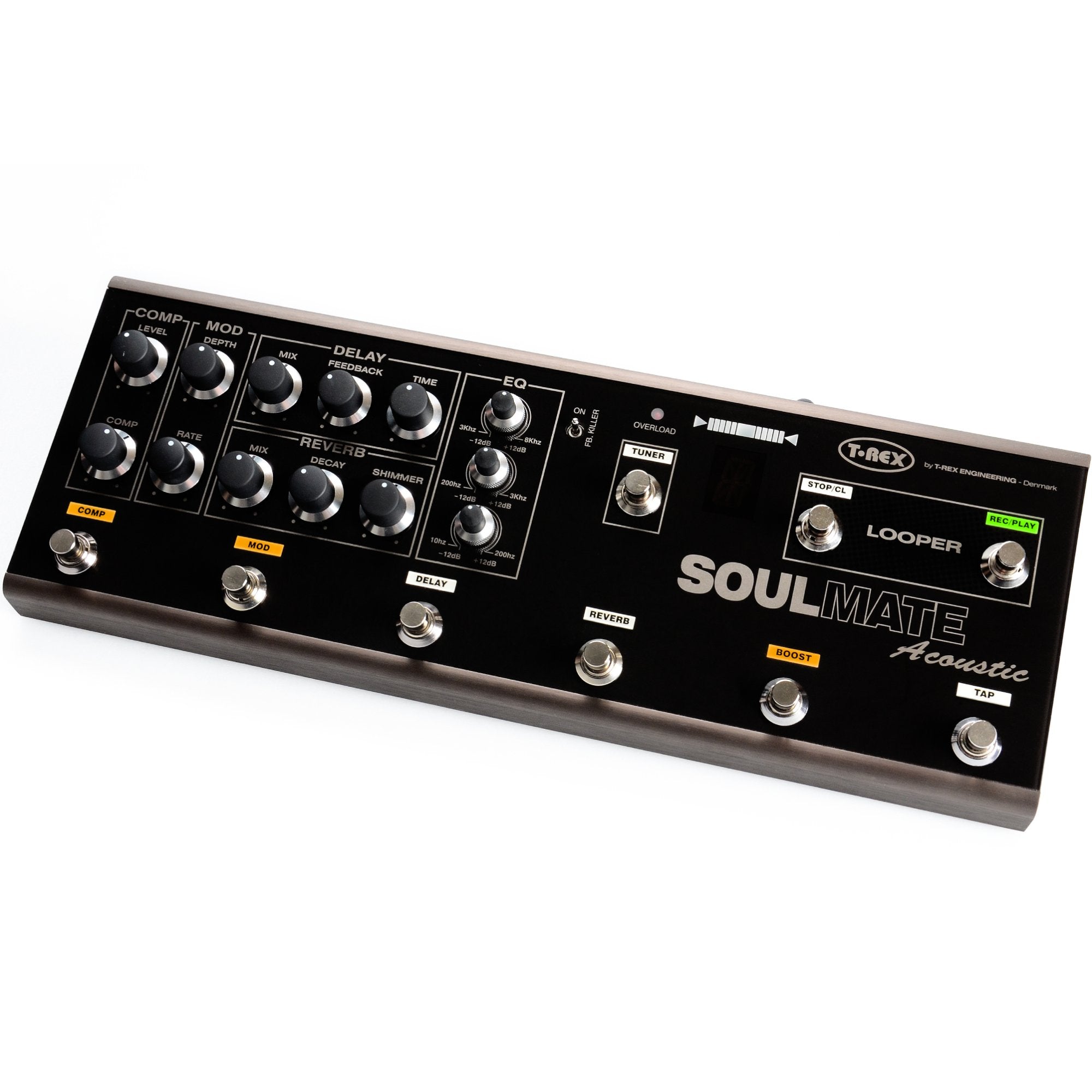 T-Rex SoulMate Acoustic all-in-one effects board — top panel controls