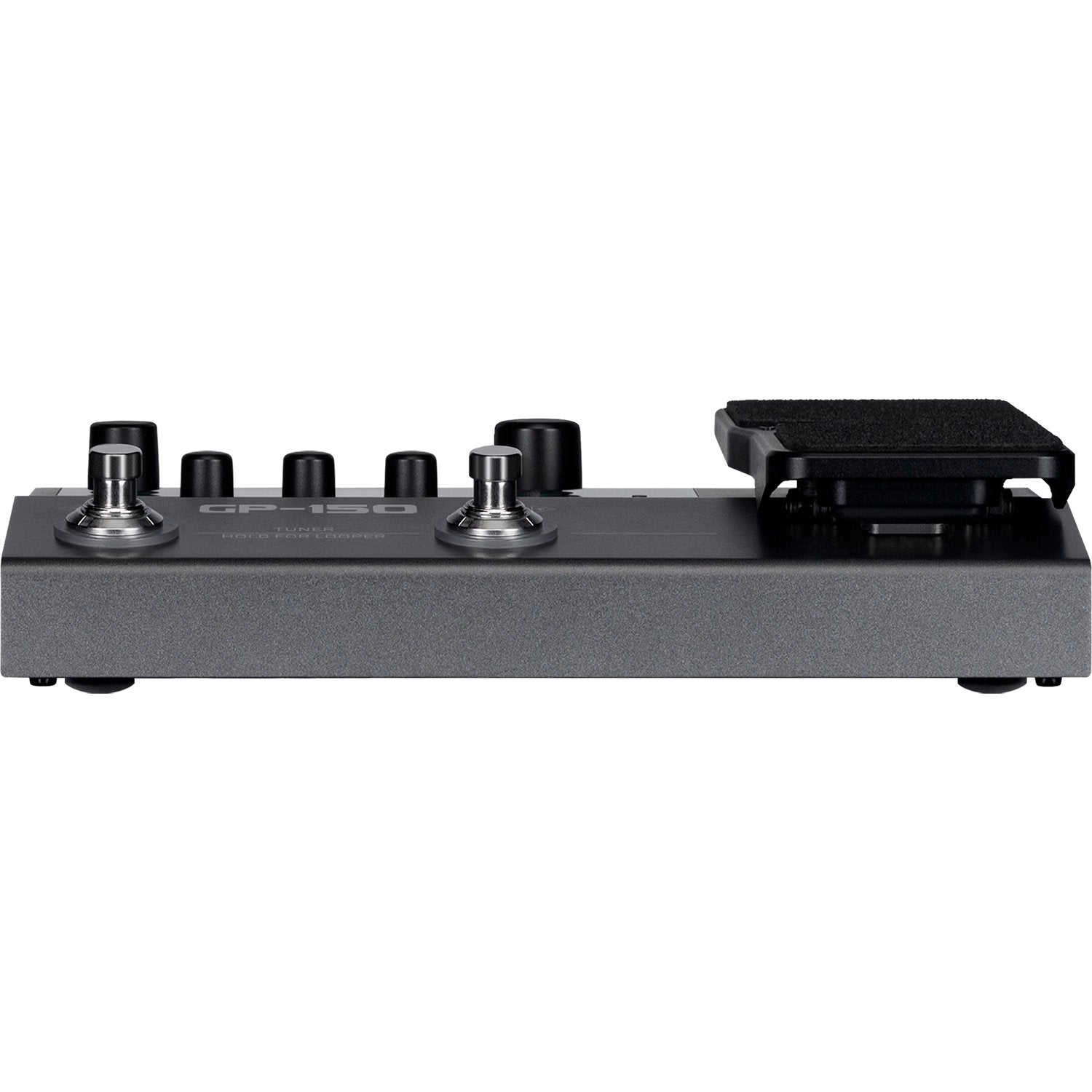 Side view of Valeton GP-150 showing control knobs and expression pedal