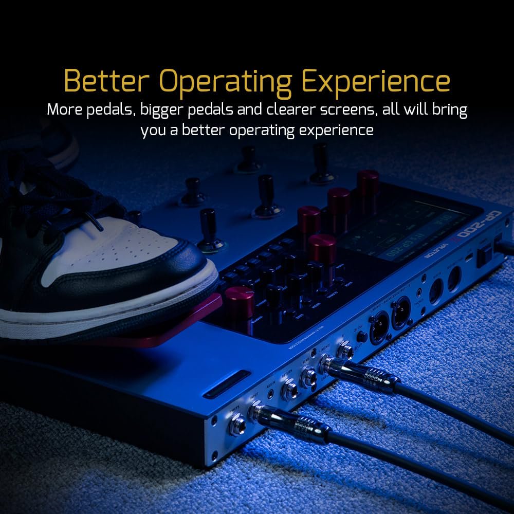 Infographic showing Valeton GP-200X footswitches for better operating experience