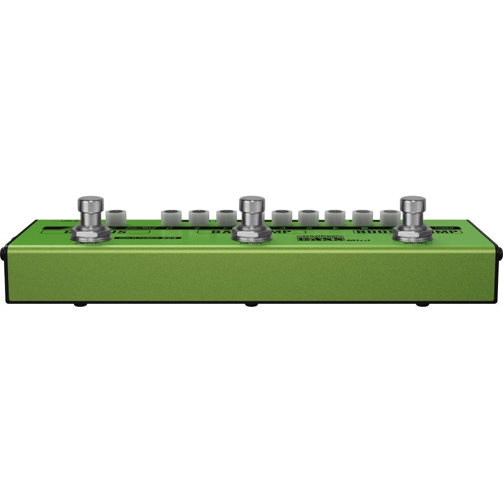 Front panel of Valeton MES-2 Dapper Bass Mini showing power, input, output and headphone jacks