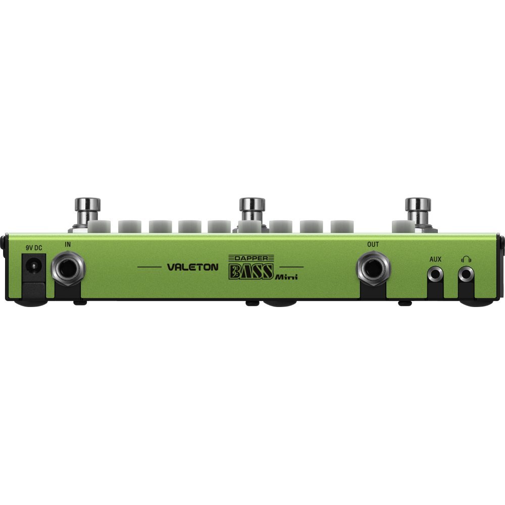 Side view of Valeton MES-2 Dapper Bass Mini showing control knob row