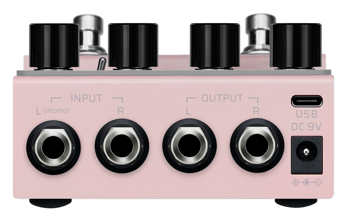 Valeton VDS-3D Digital Dual Pitch-Shifter Pedal — rear panel with input/output jacks and power