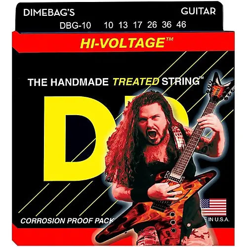 DBG-10 6-String Set HI-VOLTAGE DIMEBAG DARRELL Nickel Plated Electric Guitar Strings Medium 10-46