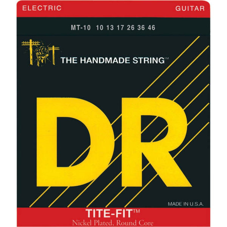 DR Strings MT-10 TITE-FIT 5-Pack Bundle 6-String Set Nickel-Plated Electric Guitar Strings Medium 10-46