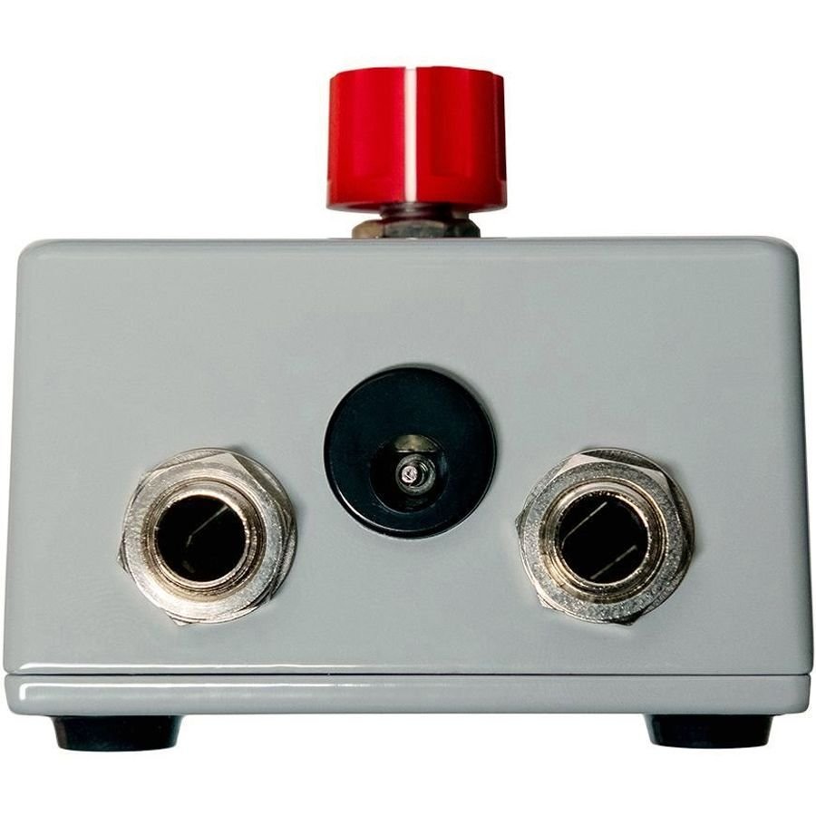 Rear jack panel of the Death by Audio Absolute Destruction pedal with two quarter inch jacks and a centre barrel 9V DC power socket