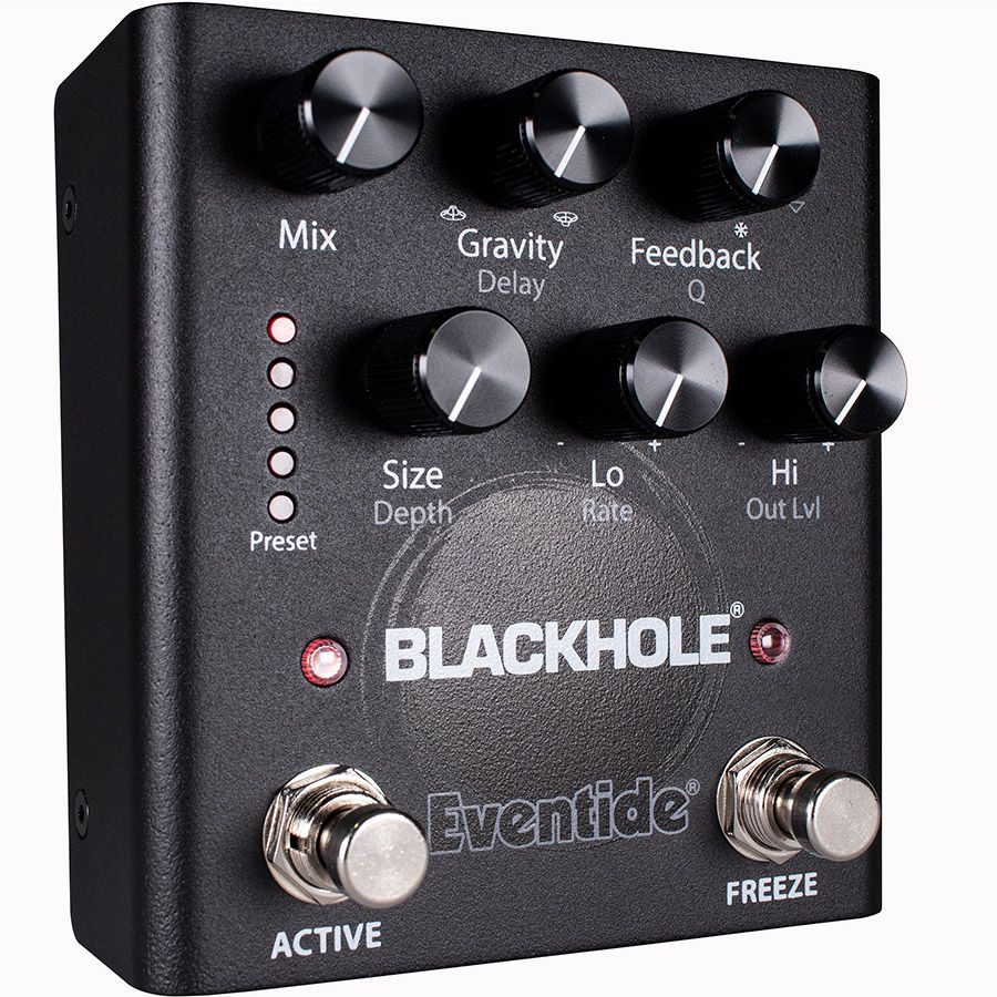 Eventide Blackhole reverb pedal, angled front view