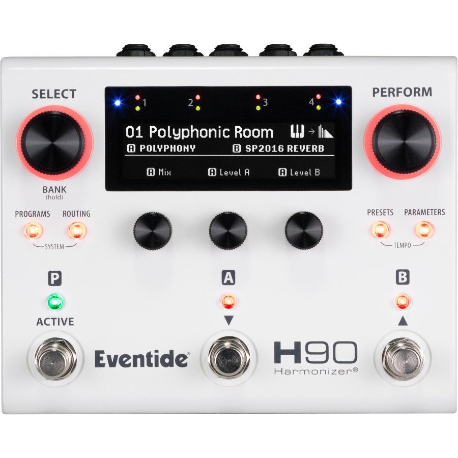 Eventide H90 Harmonizer white multi-effects pedal, front view