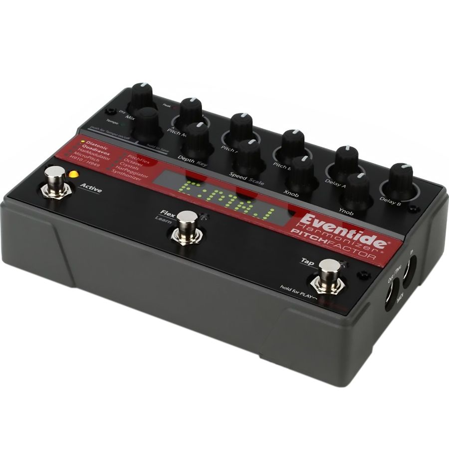Eventide PitchFactor harmonizer pedal, angled right view