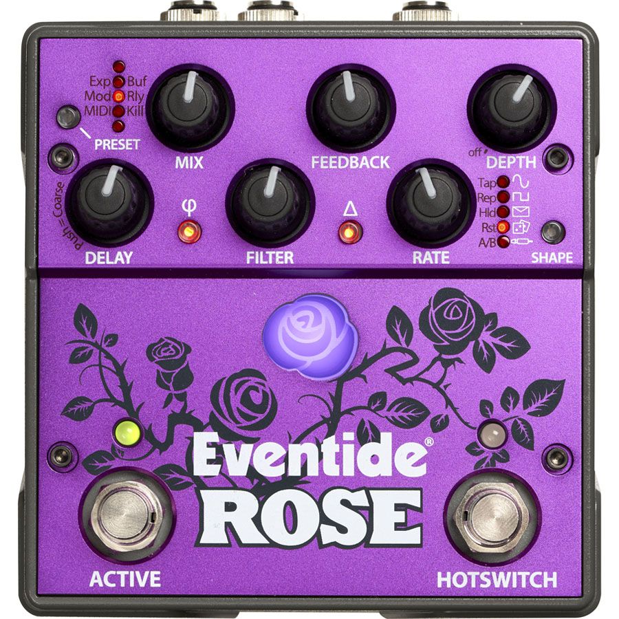 Eventide Rose modulated delay pedal, front view
