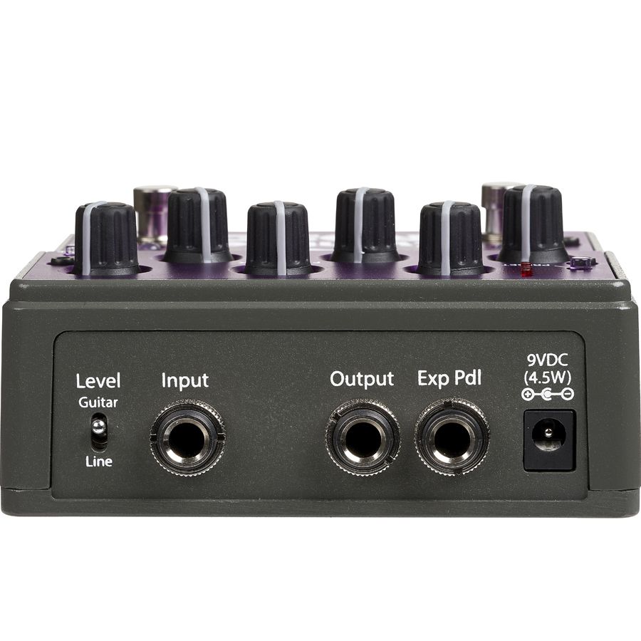 Eventide Rose modulated delay pedal, rear input and output panel
