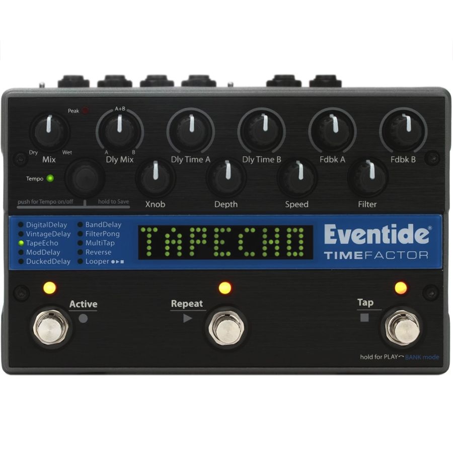 Eventide TimeFactor delay and looper pedal, front view