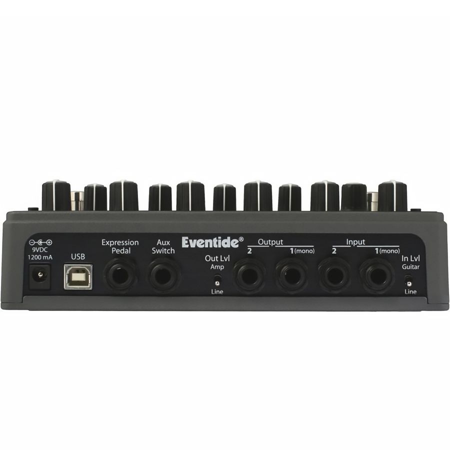 Eventide TimeFactor delay and looper pedal, rear connection panel