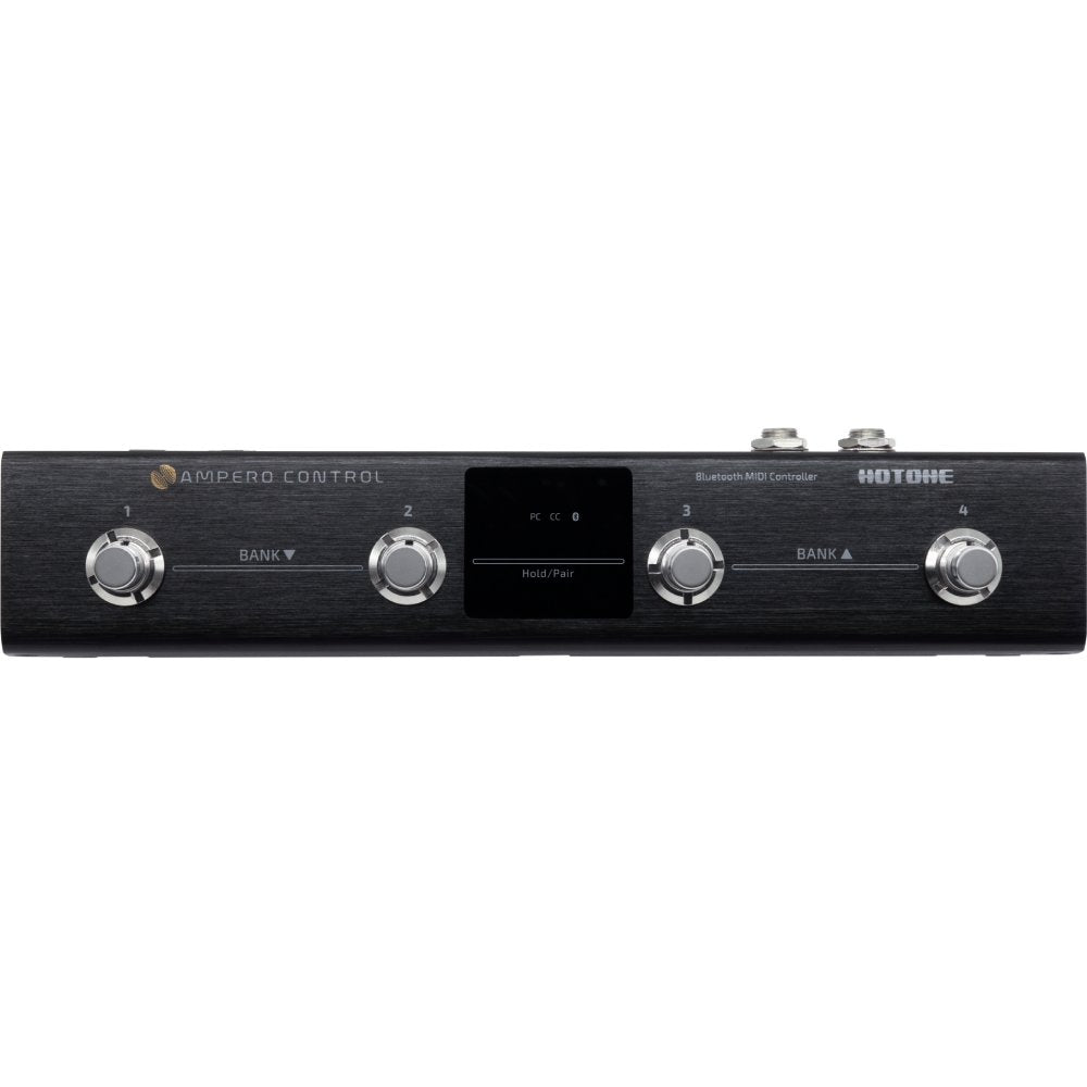 Hotone Ampero Control EC-4 MIDI foot controller, front view with display and control knobs