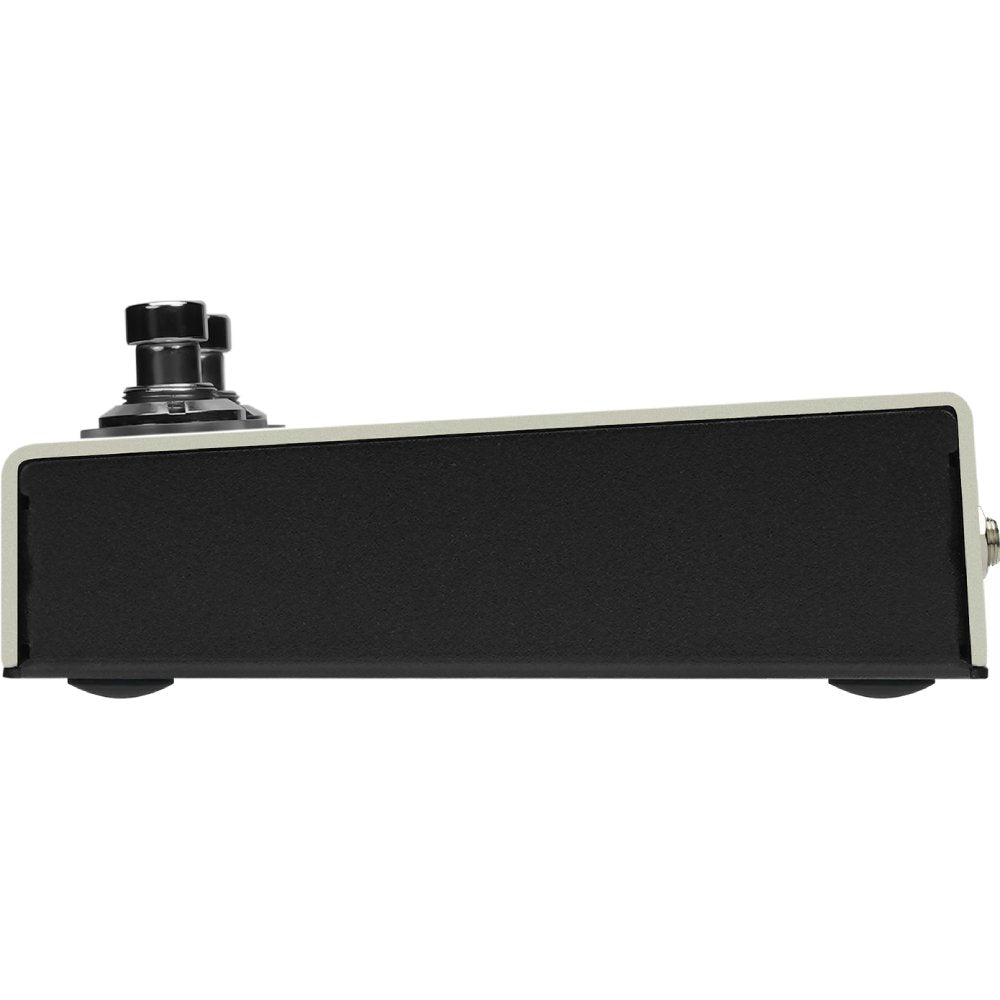 Hotone Ampero Mini amp modeler, low side profile showing footswitch stud and feet