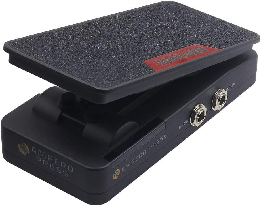 Hotone Ampero Press SP-30H volume/expression pedal, angled view of rocker pedal and jacks