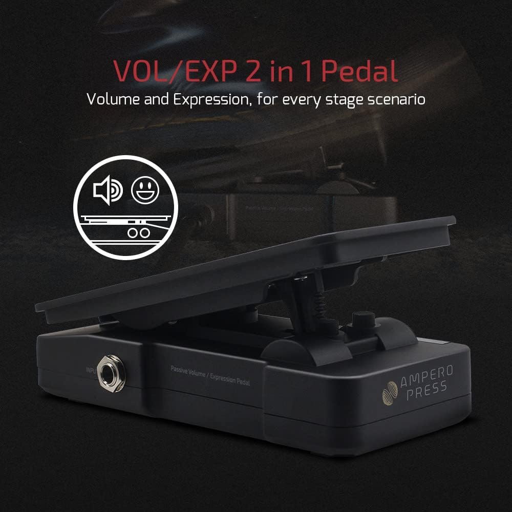 Hotone Ampero Press SP-30H marketing graphic: Volume and Expression 2-in-1 pedal feature callout