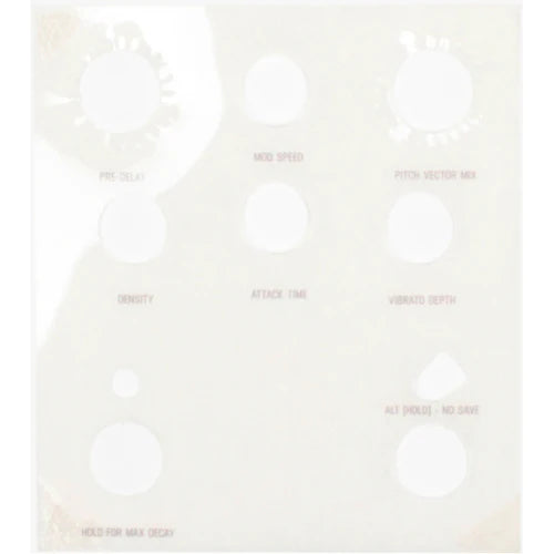 Meris Mercury7 alt function overlay, translucent printed panel with alternate control labels