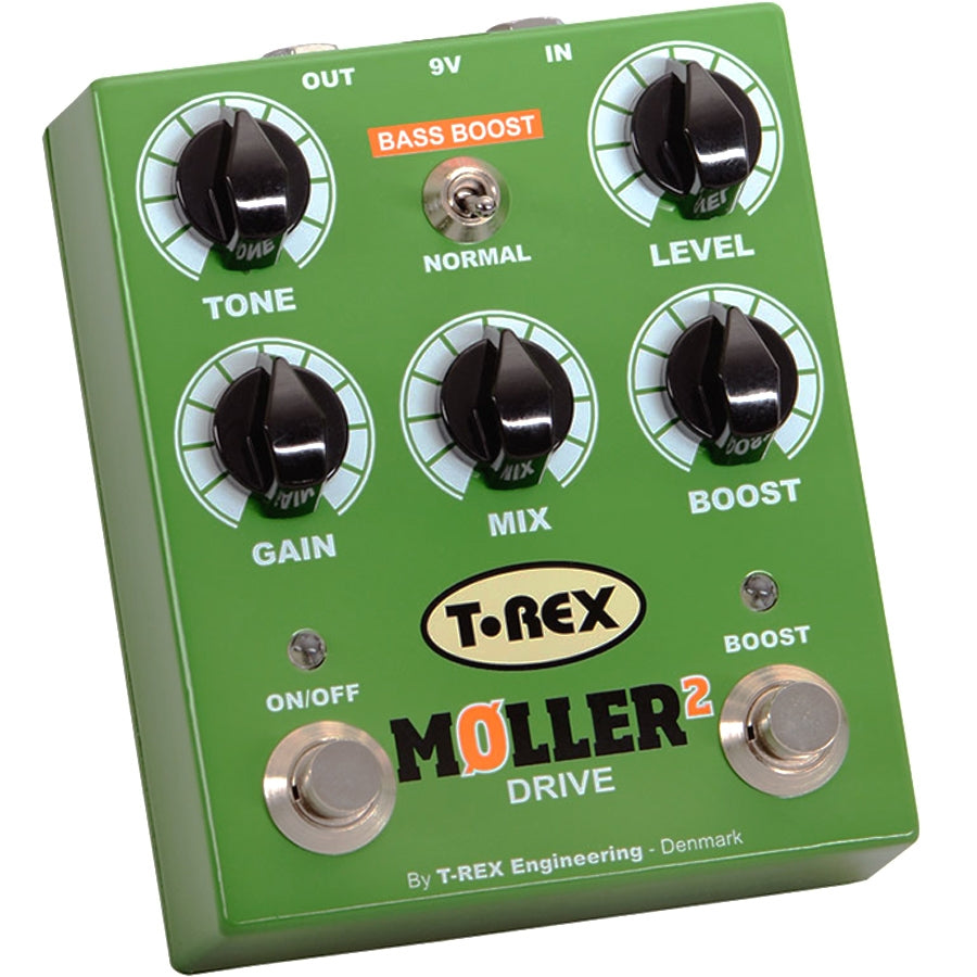 T-Rex Moller 2 overdrive with clean boost pedal — top panel controls