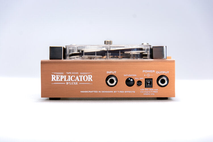 T-Rex Replicator D'Luxe real-tape echo delay pedal — back panel