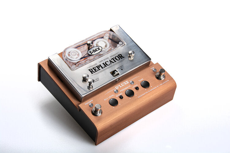 T-Rex Replicator D'Luxe real-tape echo delay pedal — left side