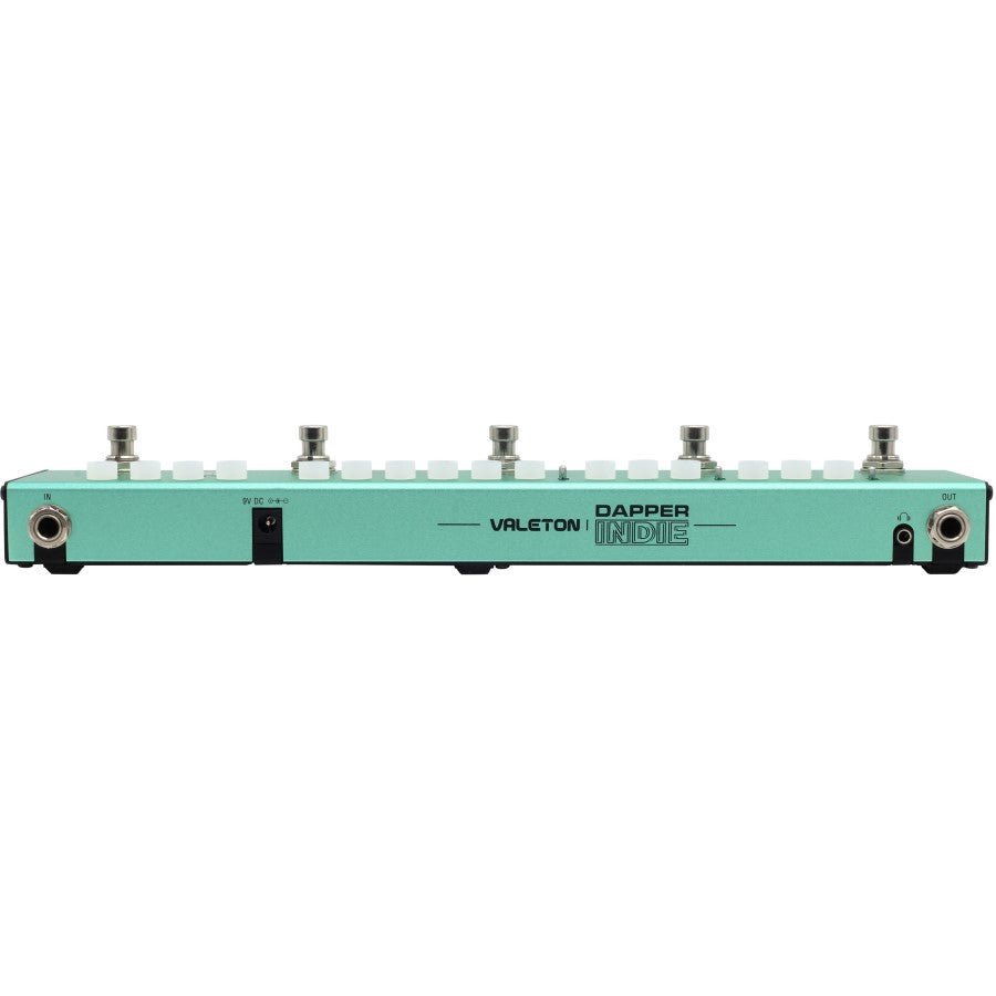 Rear panel of Valeton Dapper Indie strip showing input and output jacks