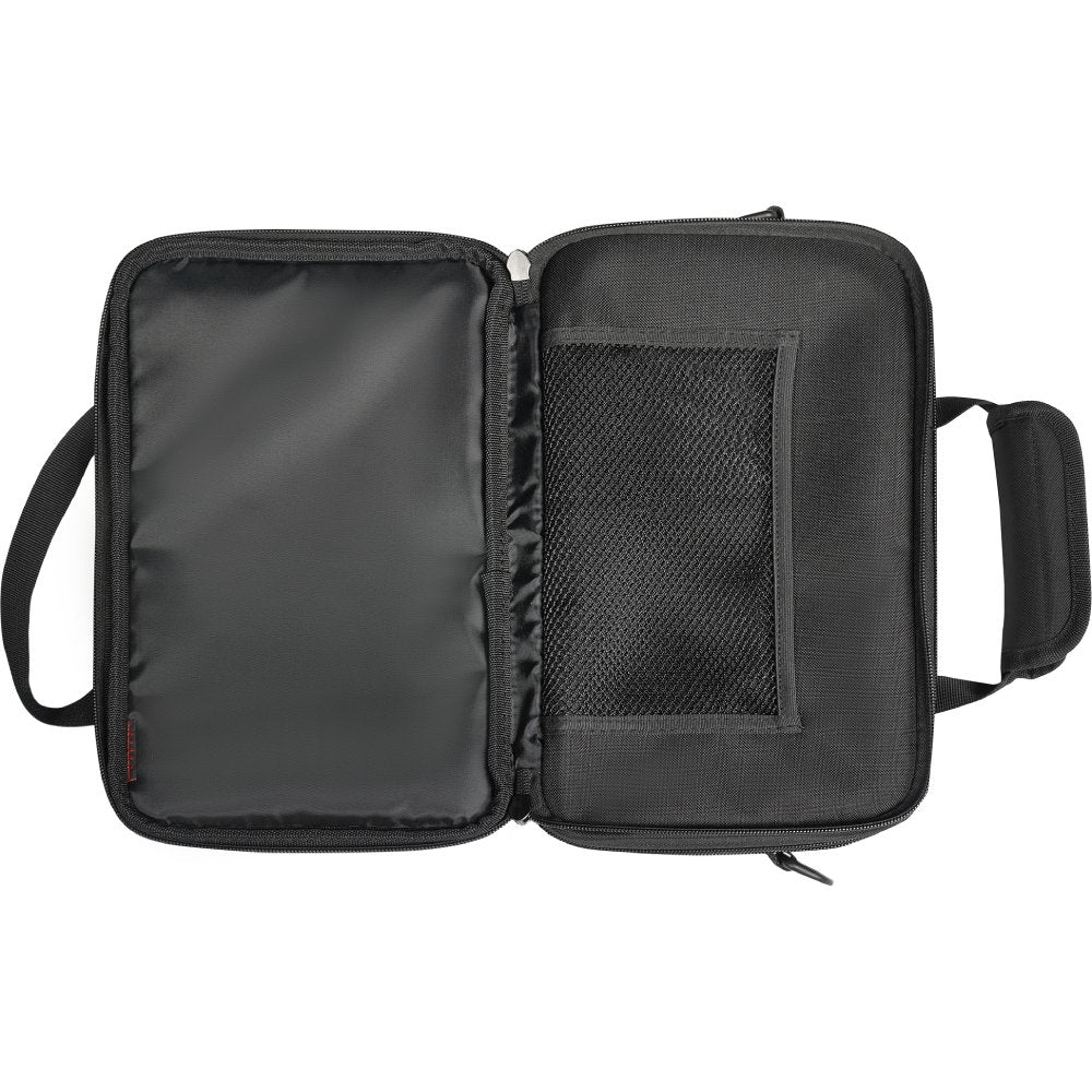 Valeton GPB-2 gig bag interior view showing mesh pocket and padded compartment