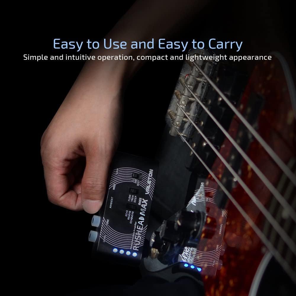 Hand plugging Valeton Rushead Max Bass into a bass guitar