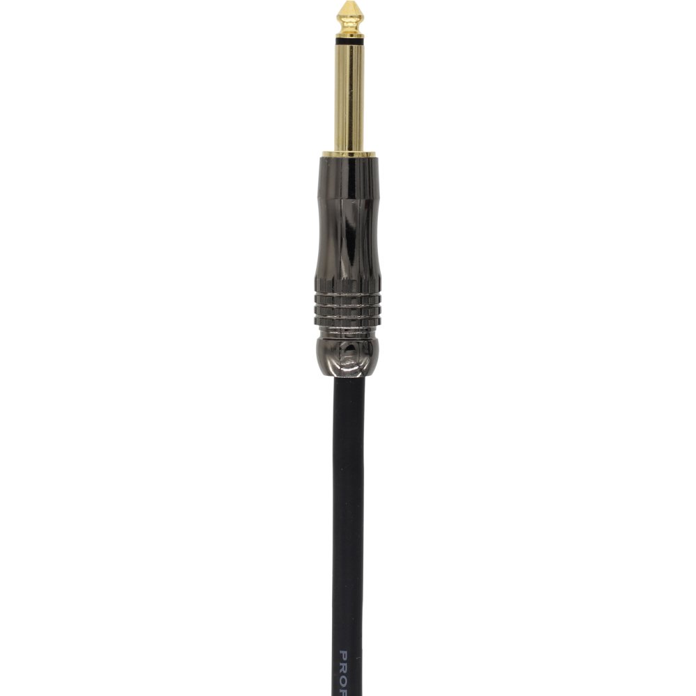 Close-up of the gold-tipped plug on the Valeton VGC-3 cable