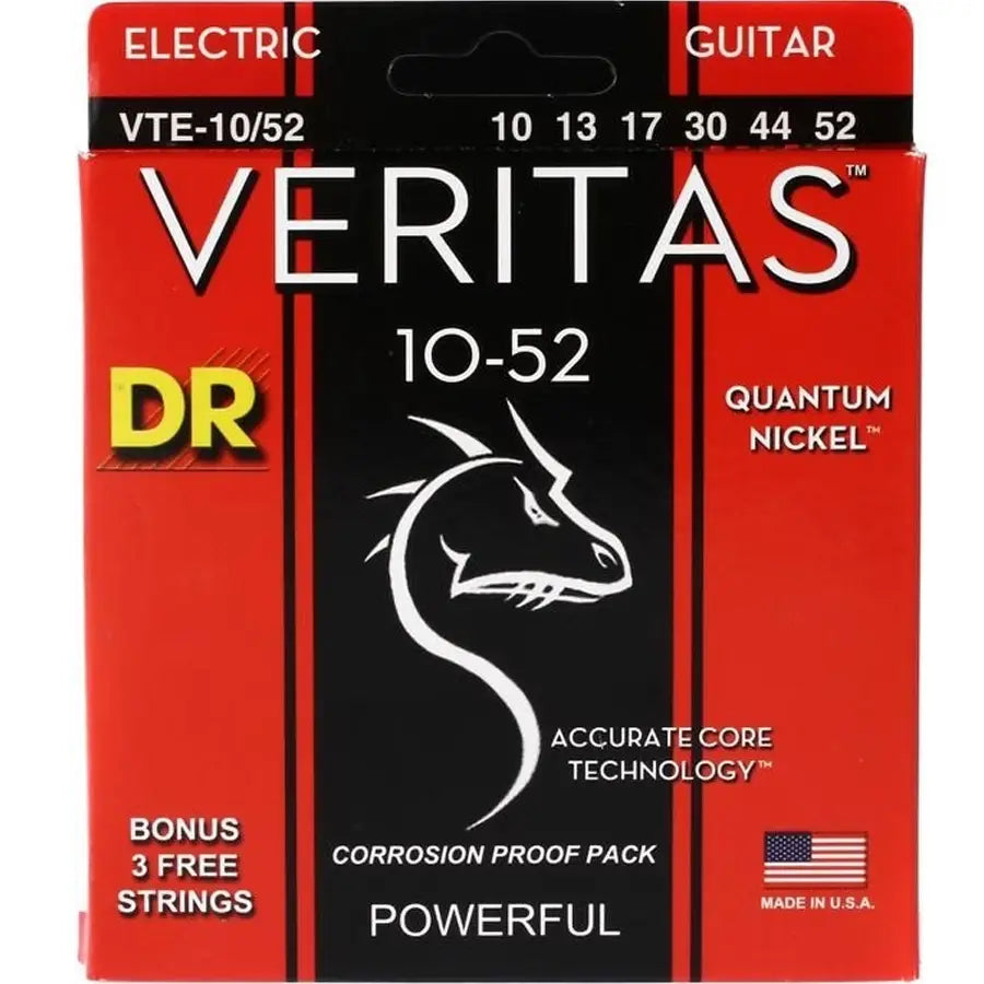 VTE-10/52 6-String Set VERITAS Coated Core Technology Electric Guitar Strings Medium to Heavy 10-52